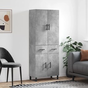 vidaXL Armário alto 69,5x34x180 cm derivados de madeira cinza cimento