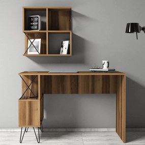 Secretária de Estudo Extra – Nogueira e Preto – 120 cm x 78,8 cm x 60