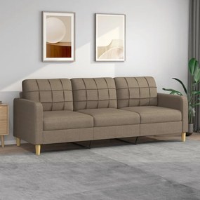 vidaXL Sofá de 3 lugares tecido 210 cm cinzento-acastanhado