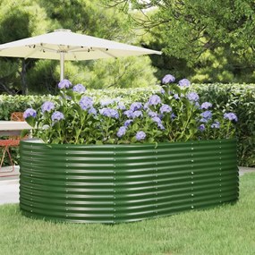 vidaXL Canteiro elevado jardim 212x140x68 cm aço revestido a pó verde