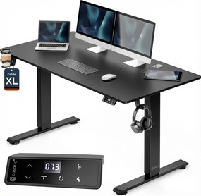 Secretária Eletrica com altura ajustável 160x75x72-117 cm Preta