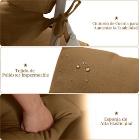 Almofada para Cadeira de Encosto Alto, 56,5 x 51,5 x 64,5 cm (CADEIRA NÃO INCLUIDA), Altura do Encosto Ajustável, Castanho