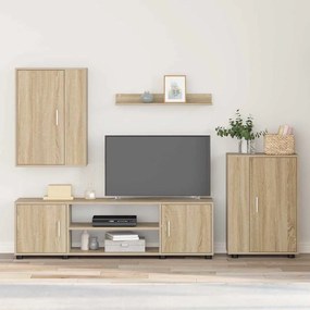 vidaXL Conjunto de Gabinete para TV de 4 Peças 4 pcs Carvalho sonoma