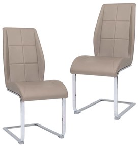 vidaXL Cadeiras de jantar cantilever 2 pcs couro artificial cappuccino