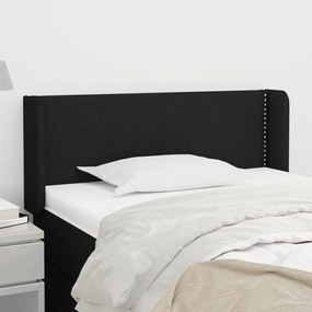Cabeceira de cama c/ abas tecido 103x16x78/88 cm preto