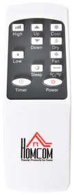 HOMCOM Ar Condicionado Portátil 9000BTU 3 em 1 Refrigerador Ventoinha e Desumidificador com Temporizador Controlo Remoto Potência 1003W Silencioso 35,4x33,8x69,8cm Branco