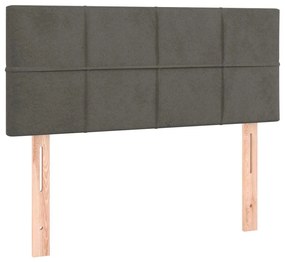 Cama box spring colchão LED 120x190cm couro artif. cinza-escuro
