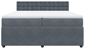 Cama com molas/colchão 200x200 cm veludo cinzento-escuro