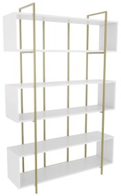 Estante Bruti – Branco e Dourado – 120x180x29,6 cm