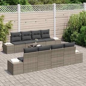 Conjunto de Sofá de Jardim de 7 Peças da com Almofadas em Rattan Sinté