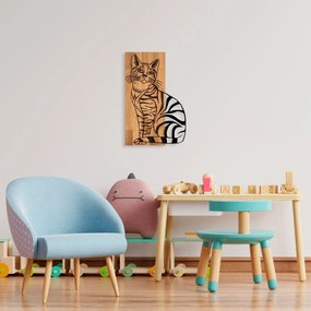 Acessório Decorativo de Parede Cat 10 – Nogal e Preto – 38 x 58 cm