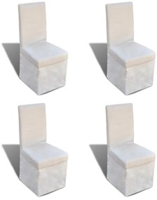 vidaXL Cadeiras de jantar 4 pcs tecido branco nata