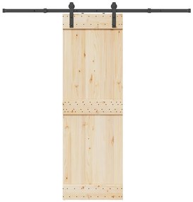 Kit de ferragens para porta deslizante 213,5 cm aço preto