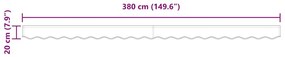Valência de toldos para estrutura de 4m, preta, 3,8 x 0,2 m.