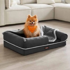 Cama para cães amovível e lavável 76 x 51 x 18 cm Cinzento escuro