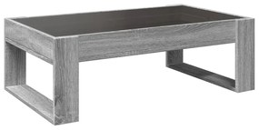 Mesa de centro luzes LED Infinity 90x53x30 cm cinzento sonoma