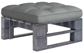 vidaXL Otomano de paletes para jardim pinho impregnado cinzento