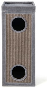 Casa para gatos com 3 cavernas com 3 esconderijos e painéis de sisal para arranhar, cama superior com almofada removível cinza