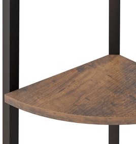 Estante canto 4 prat. 45,5x31,5x150 cm castanho-escuro/preto