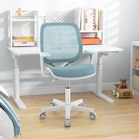 Cadeira de computador infantil giratória de malha com altura ajustável - rosa