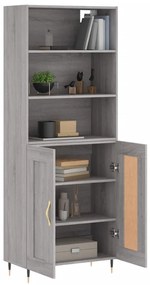 Armário alto 69,5x34x180 cm derivados de madeira sonoma cinza