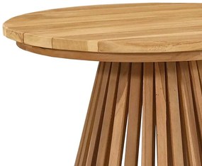 Mesa Lateral de Jardim Ø50x49,5 cm de Madeira Sólida de Teca