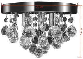 Lustre redondo de cristal cromado