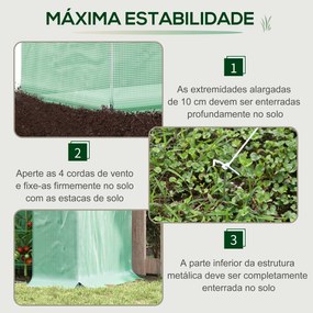 Estufa de Jardim Pequena Estufa de Exterior com Janelas e Estrutura de Aço Estufa de Cultivo 200x76x168 cm Verde