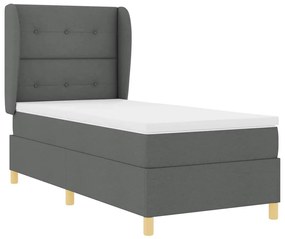 Cama Box Spring vidaXL com Colchão Cinza Escuro 90x200 cm Tecido
