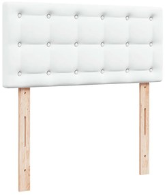 Estrutura de cama otomana com colchão 80x200 cm branco puro