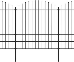 Cerca de jardim com topo em lanças (1,75-2)x11,9 m aço preto