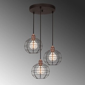 Candeeiro Chandelier Tellini – Preto – Diâmetro 40 cm, Altura 113 cm