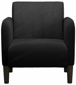 Poltrona com apoio de braços 54 cm veludo preto