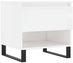 Mesas de centro 2pcs 50x46x50cm deriv. madeira branco brilhante