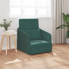 vidaXL Sofá-Cama 2 em 1 Verde Escuro 65x80x83 cm de Veludo