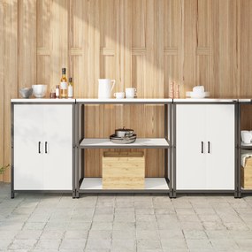 vidaXL Conjunto de Armazenamento de Cozinha 3 pcs Branco