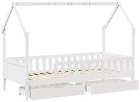 Estrutura de cama infantil c/ gavetas 90x190 cm pinho maciço