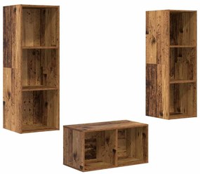 Conjunto de Estantes para TV Madeira antiga 37 x 37 x 107 cm