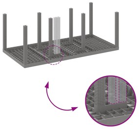 Conjunto de Jantar de Jardim de 7 Peças Cinza Claro de Polyrattan