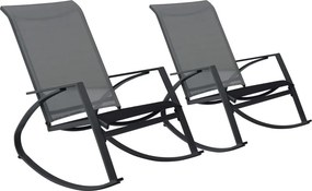 vidaXL Cadeiras de baloiço para jardim 2 pcs textilene cinzento-escuro