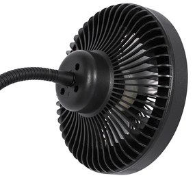 Ventilador de mesa preto com LED 2700K - Dores Moderno