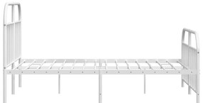 Estrutura de cama com cabeceira e pés 160x200 cm metal branco