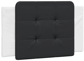 Estrutura cama c/ luzes LED 90x190 cm couro artif. branco/preto