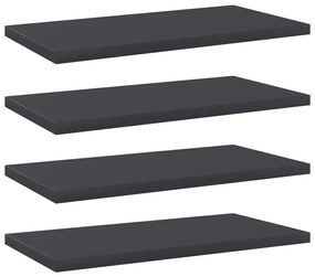 vidaXL Prateleiras para estante 4 pcs 40x20x1,5cm contraplacado cinza
