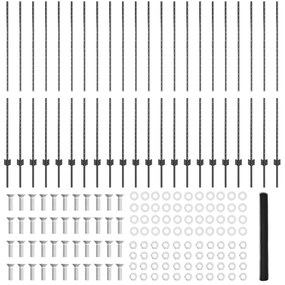 Postes de Cerca vidaXL 22 pcs U-Channel Cinza 160 cm Aço