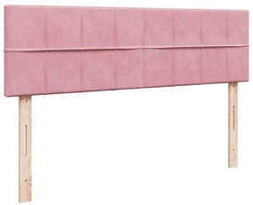 Estrutura de cama otomana com colchão 160x200 cm veludo rosa