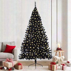 vidaXL Árvore de Natal Artificial Preto 210 cm PVC