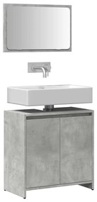 vidaXL 2 pcs conj. móveis casa banho derivados madeira cinza cimento