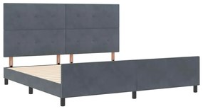Cama vidaXL Cinza Escuro 200x200 cm Veludo