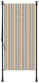 Estore de rolo exterior 120x270 cm tecido/aço amarelo e branco